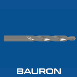 Bauron Flachsenker mit Pilotführung in Seitenansicht mit Spiralnuten und zylindrischem Schaft