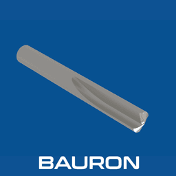 Schrägansicht eines Bauron geradgenuteten Bohrers mit paralleler Nut und Schneidspitze