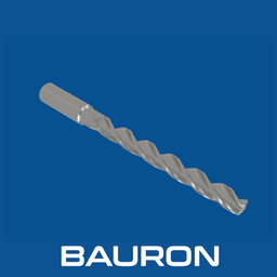 Schrägansicht eines Bauron Dreischneider-Bohrers mit Dreischneider-Geometrie und Schneidspitze