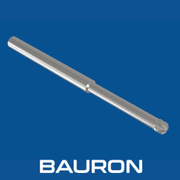 Produktansicht eines Bauron-Lollipop-Fräsers mit sphärischem Kopf und zylindrischem Schaft